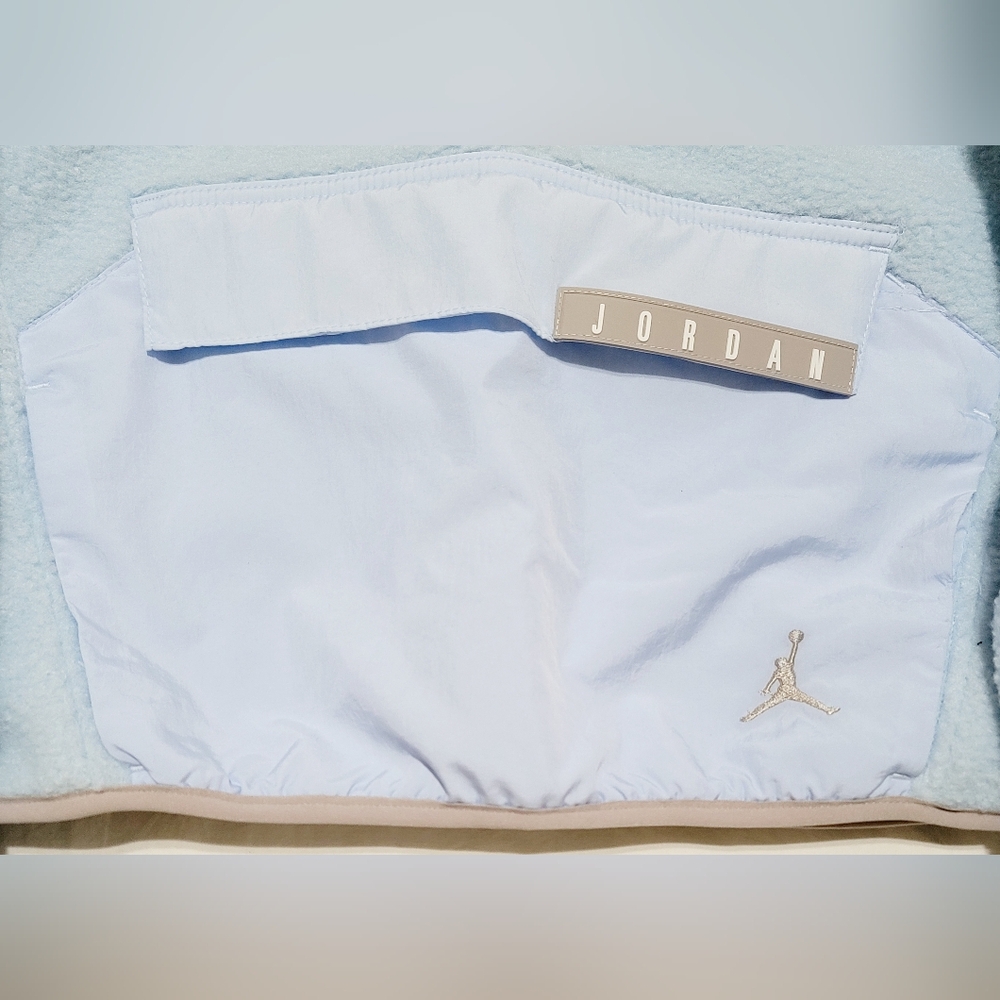 Nike Air Jordan Crop Cozy Fleece Hoodie Baby Blue/Grey Sz S Womem NWT - Picture 4 of 7